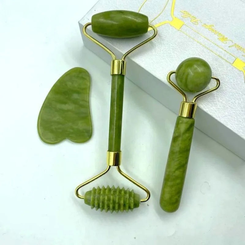 Natural Jade Roller & Gua Sha Set