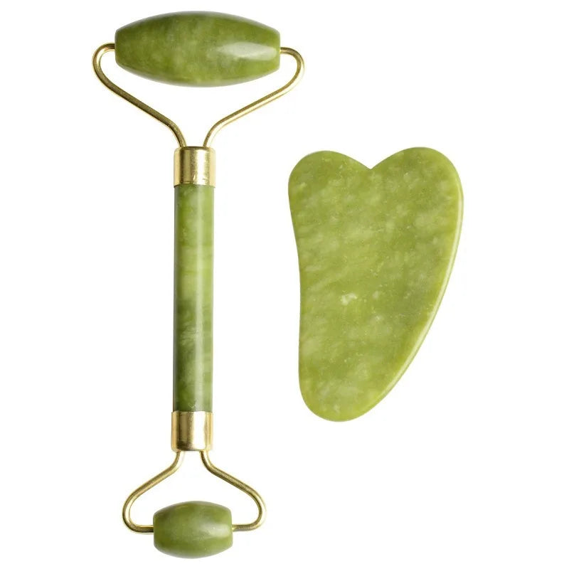 Natural Jade Roller & Gua Sha Set